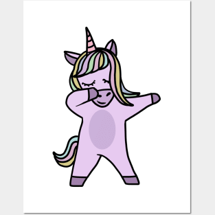 Cute Unicorn Dab Dance Dabbing Posters and Art